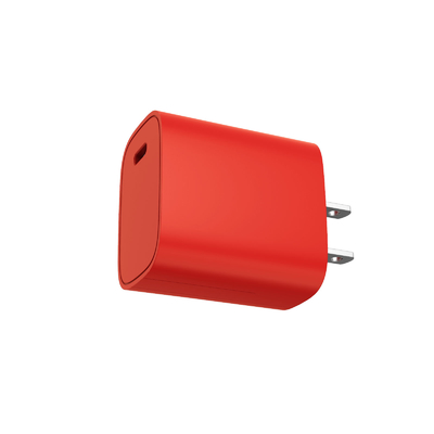 एबीएस पीसी यूएसबी वॉल चार्जर दक्षता स्तर VI लाल 20W यूएसबी सी चार्जर